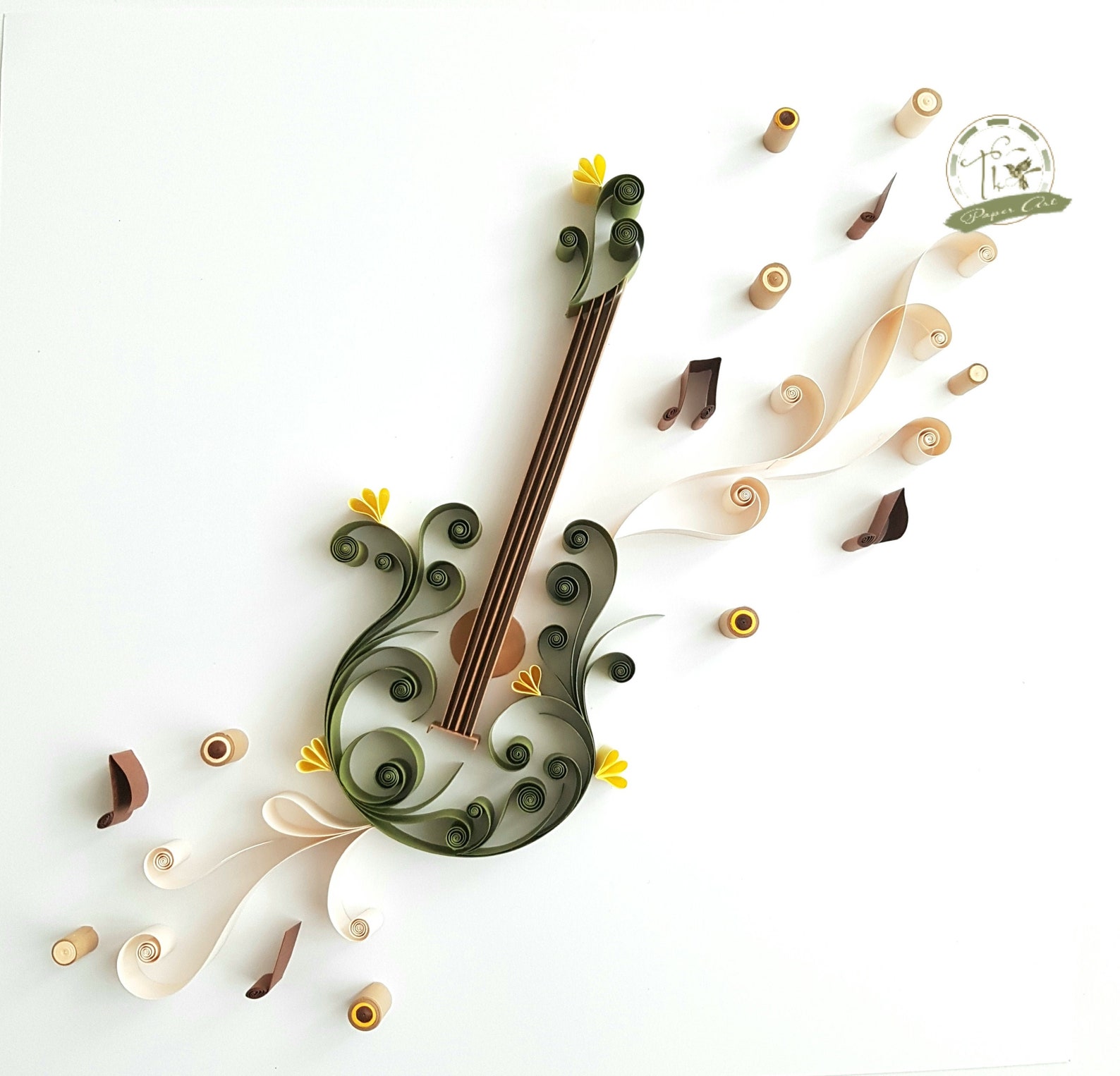 Quilling Picture Guitar With Frame, Paper Art Wall Decoration Gift Etsy
