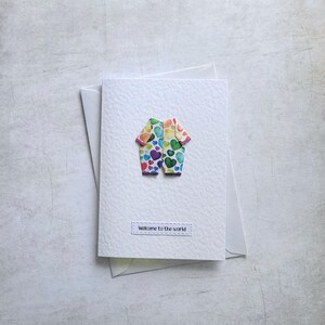 Carte origami pour bébé - Carte de naissance faite main, pour baby shower, baptême ou naissance, carte en papier unisexe