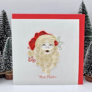 Quilling Christmas Card Babbo Natale - Biglietto di Natale unico - Buon Natale - Arte cartacea