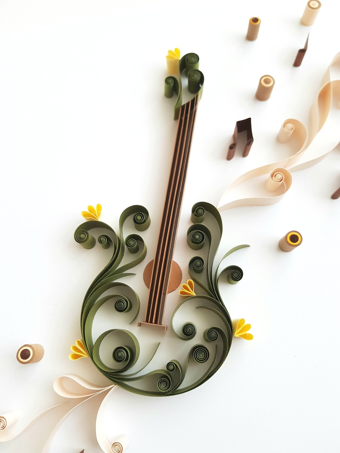 Quilling Picture Guitar With Frame, Paper Art Wall Decoration Gift Etsy