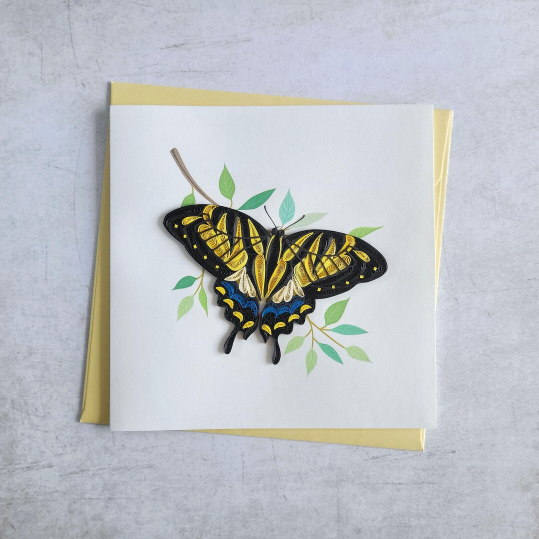 Quilling Greeting Card Butterfly - Swallowtail - 3D Paper Art for ...
