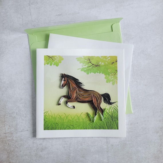 Biglietto d'auguri con l'arte del cavallo The Greeting