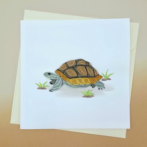 Quilling Carte de vœux Tortue - Carte faite à la main - Paper Art