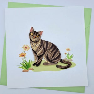 Quilling Grußkarte Katze 1 - Handmade Card - Papierkunst
