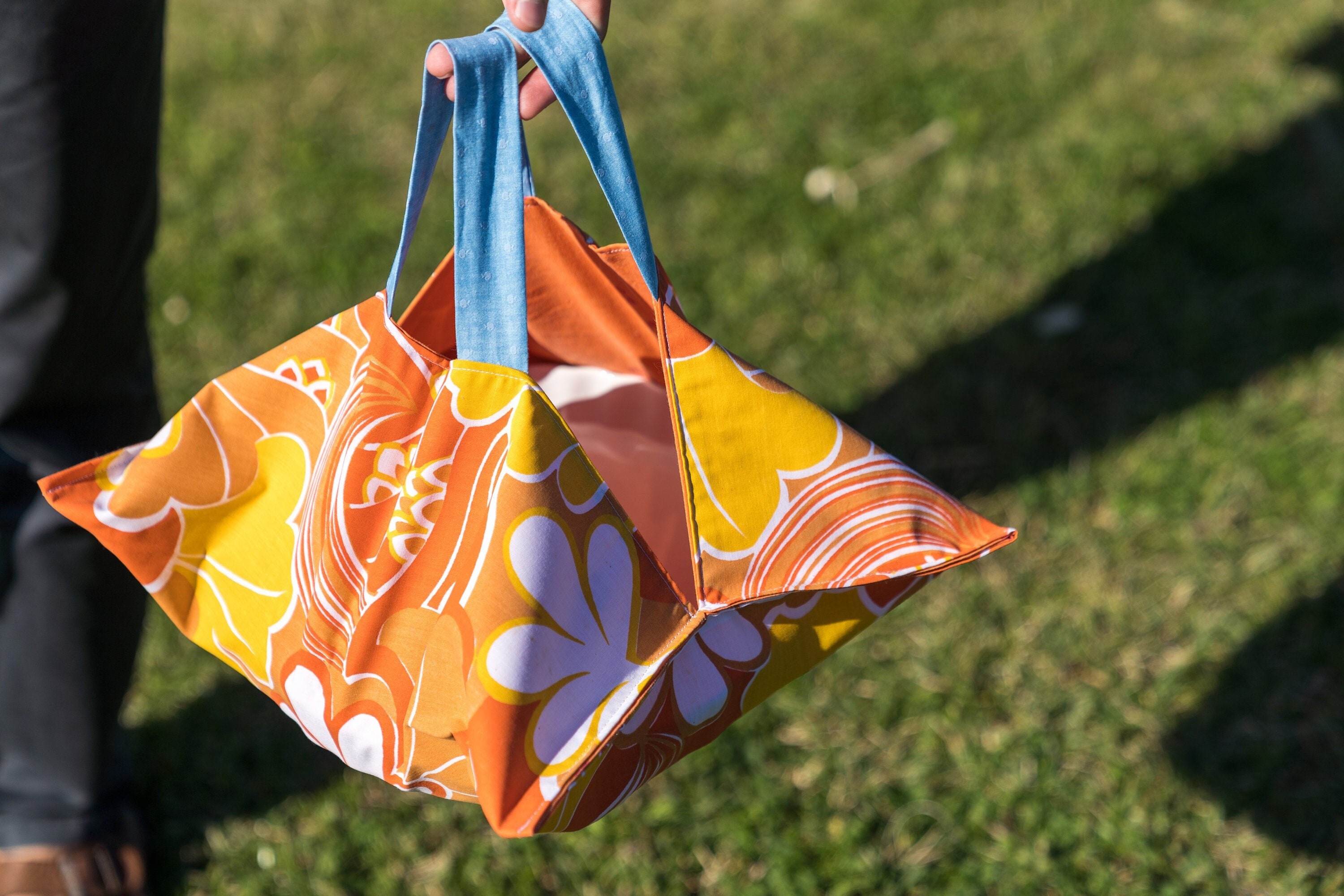 Sac à Tarte en Tissu Vintage Reversible