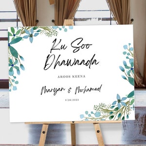 Somali Wedding Welcome Sign, Kusoo Dhawaada Wedding Signs  Welcome Wedding Sign, Aroos Wedding Welcome Sign, Large Welcome Wedding Sign.