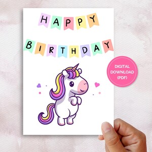Cartão de feliz aniversário para crianças para imprimir