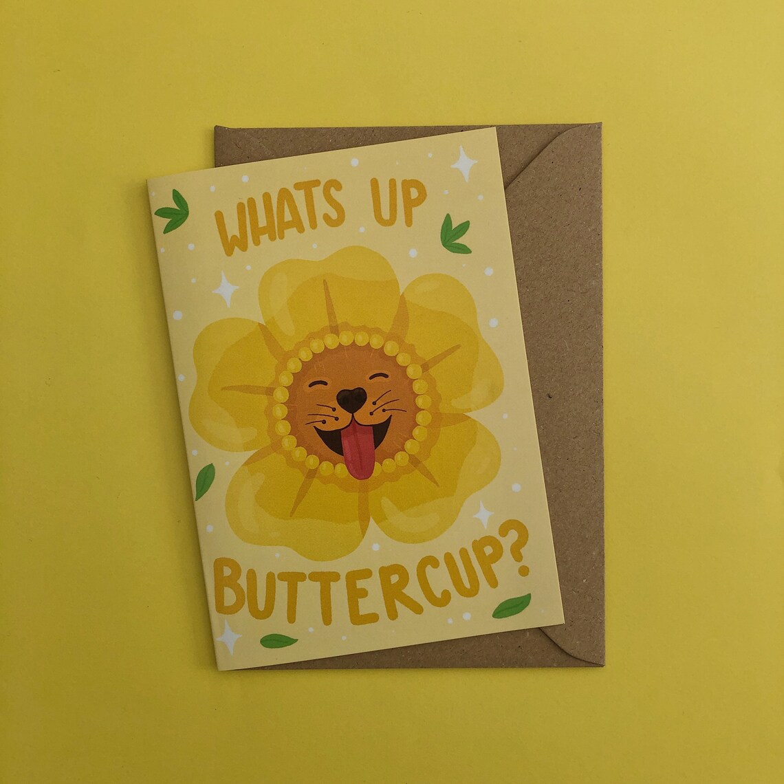 Whats up buttercup Greetings card Etsy