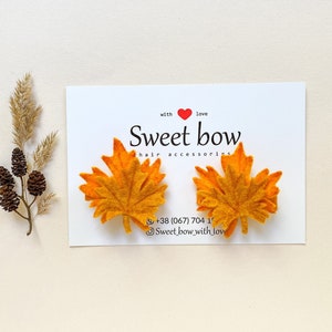 Fall Maple Leaf Hair Clip/Orange Felt Mini Leaf Newborn Headband