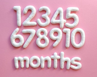 Felt Baby Milestone Numbers,  Custom Colors