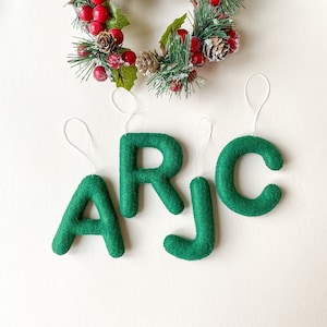 Christmas Stocking Initial Tag, Felt Letter Ornament