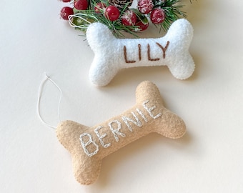 Christmas Felt Dog Ornament Personalized