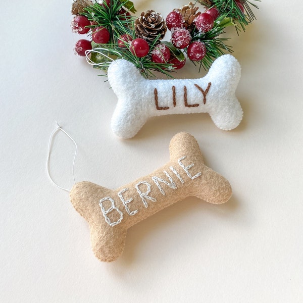 Christmas Felt Dog Ornament Personalized