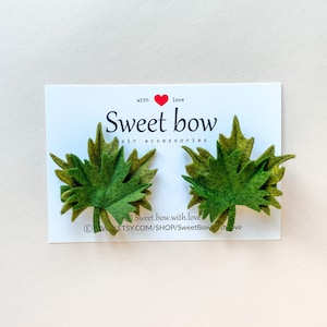 Fall Maple Leaf Hair Clip/ Autumn Green Felt Leaf  Headband
