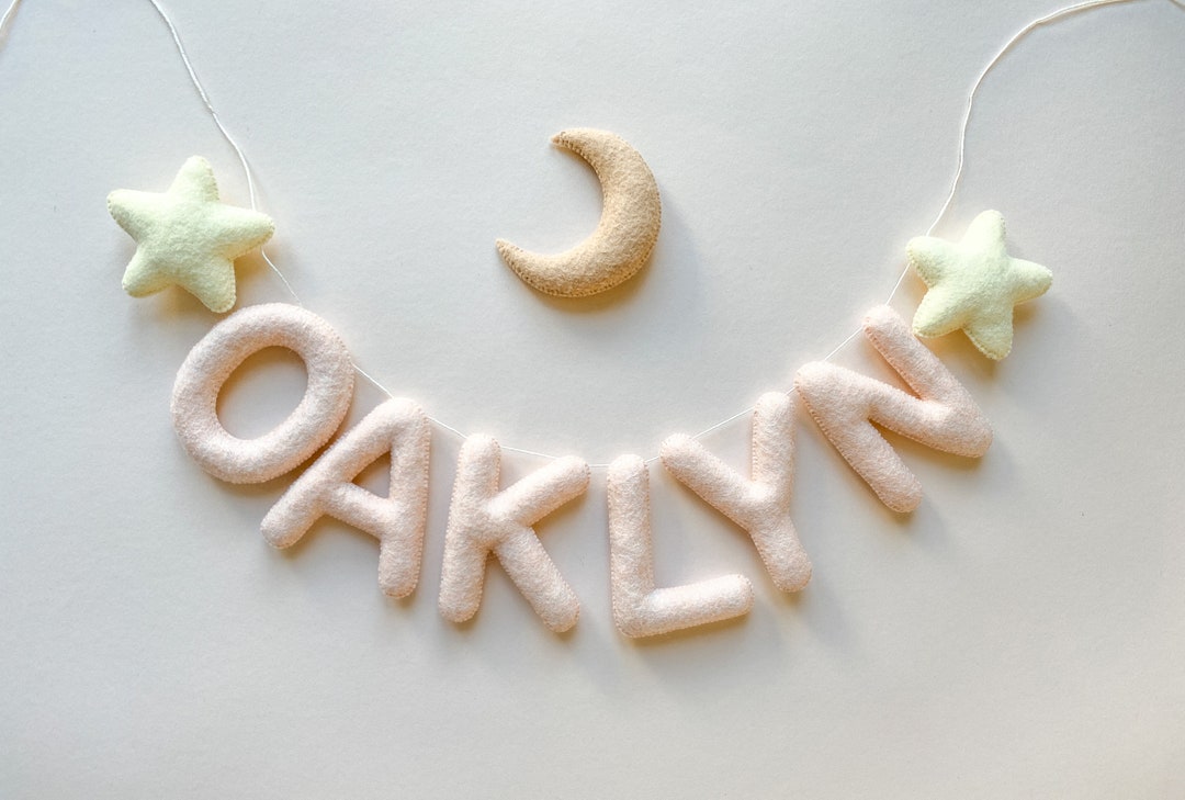 Felt Star Name Banner Garland for Nursery Decor Etsy