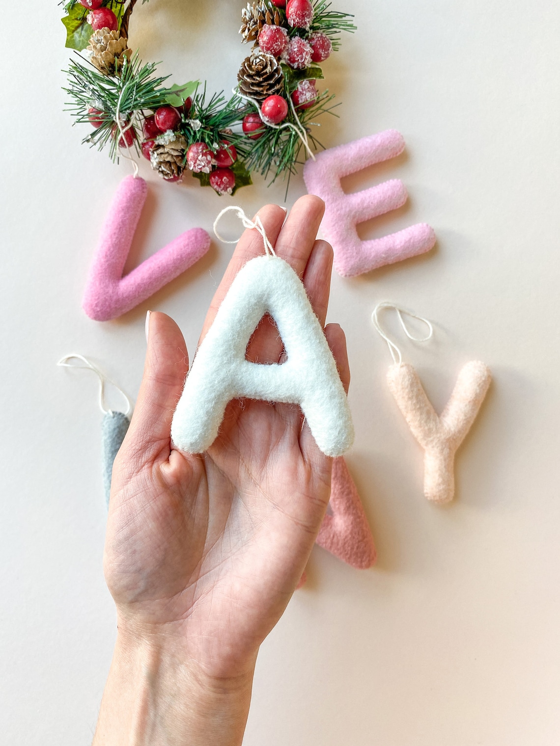 Christmas Felt Letter Ornament / Pesonalized Stocking Initial Etsy