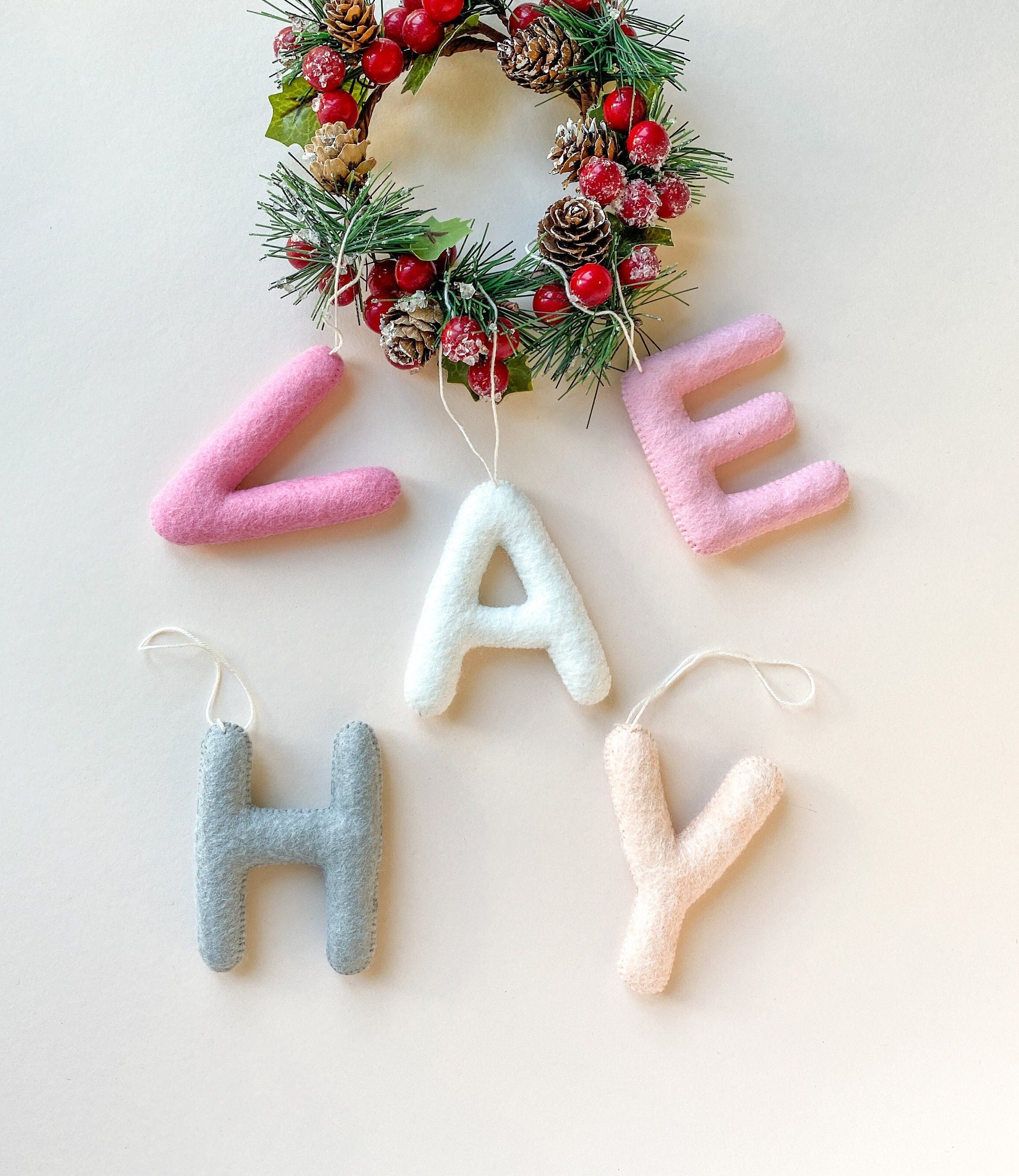 Christmas Felt Letter Ornament / Pesonalized Stocking Initial Etsy