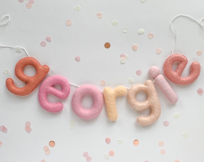 Felt Name Garland: Handmade Nursery Banner
