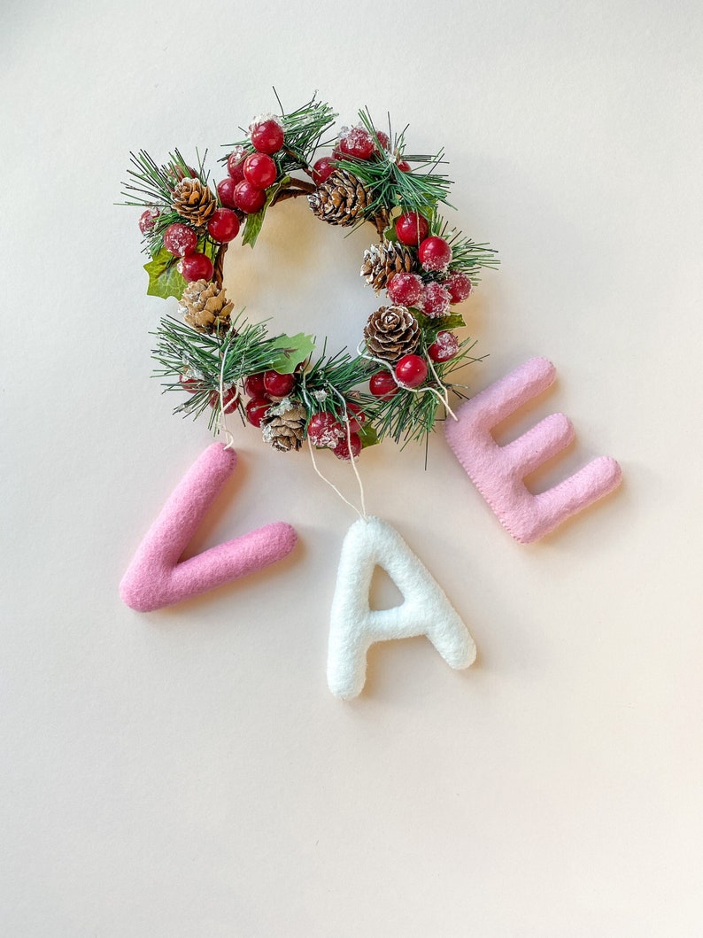Christmas Felt Letter Ornament / Pesonalized Stocking Initial | Etsy