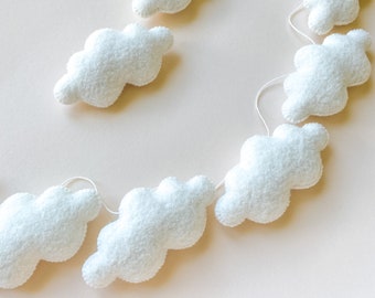 Felt Cloud Garland Nursery Decor for Baby / Custom Colors