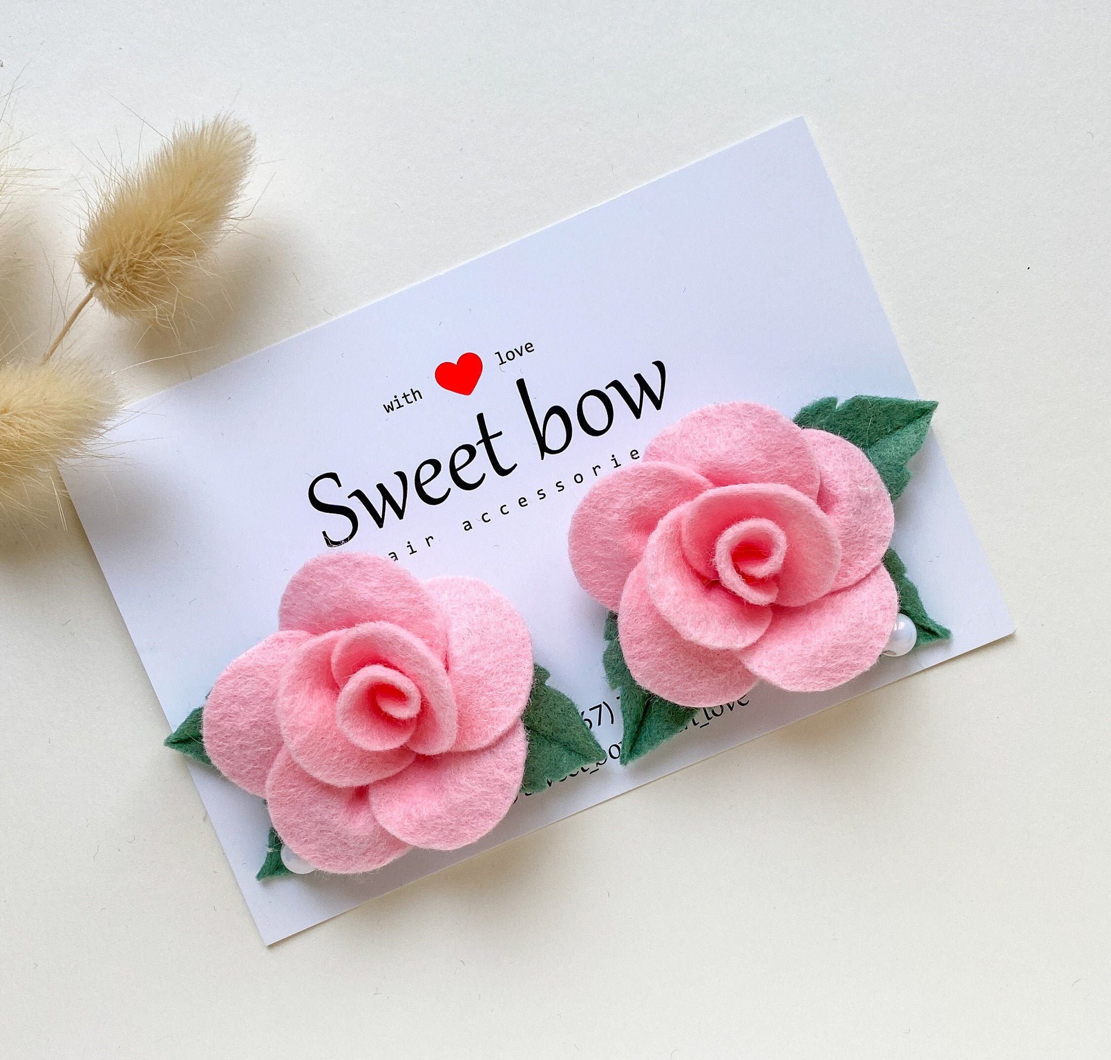 Pink Rose Felt Flower Headband or Hair Clips/Rose Hair Etsy