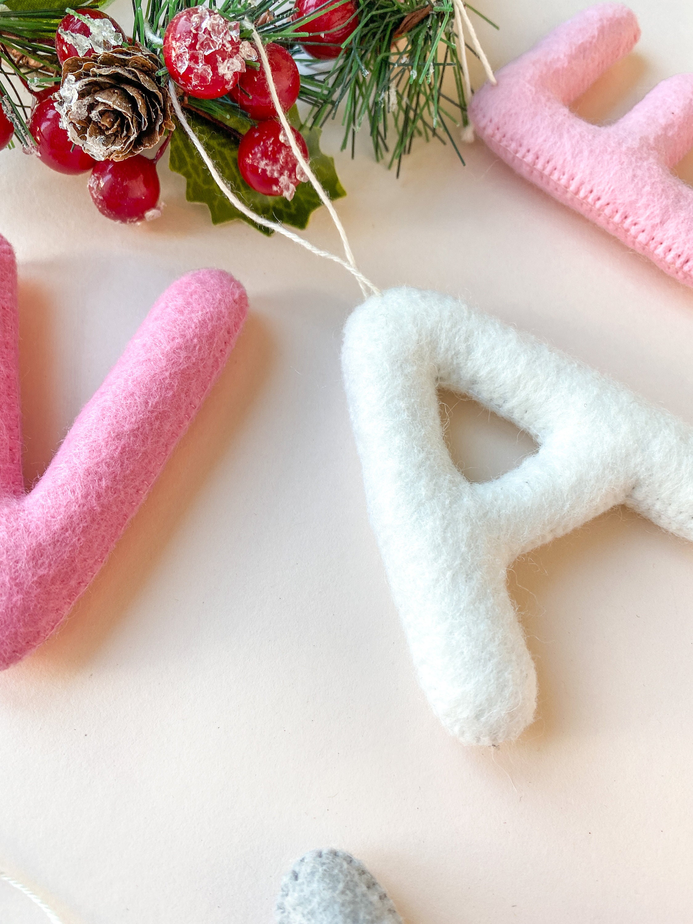 Christmas Felt Letter Ornament / Pesonalized Stocking Initial Etsy