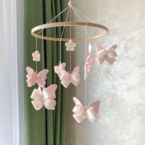 Butterfly Baby Mobile, Felt Butterflies Nursery Mobile