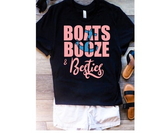 Boote, Booze und Besties Custom T-shirt