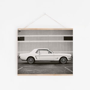 1965 Ford Mustang Print: Classic Car Photography, Black and White (Digital Download)