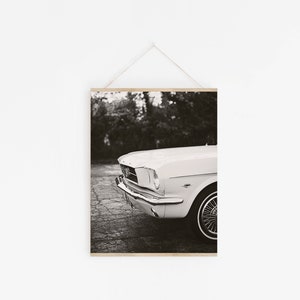 1965 Ford Mustang Photography Print: Black and White Car Art (Digital Download)