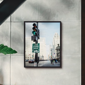 Lake Shore Drive Sign - Downtown Chicago 4 - Chicago Street Photography Print - Chicago Wall Art - Modern Decor