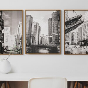 Chicago Black & White Photography Print Set / Chicago Wall Art / Chicago Street Photography