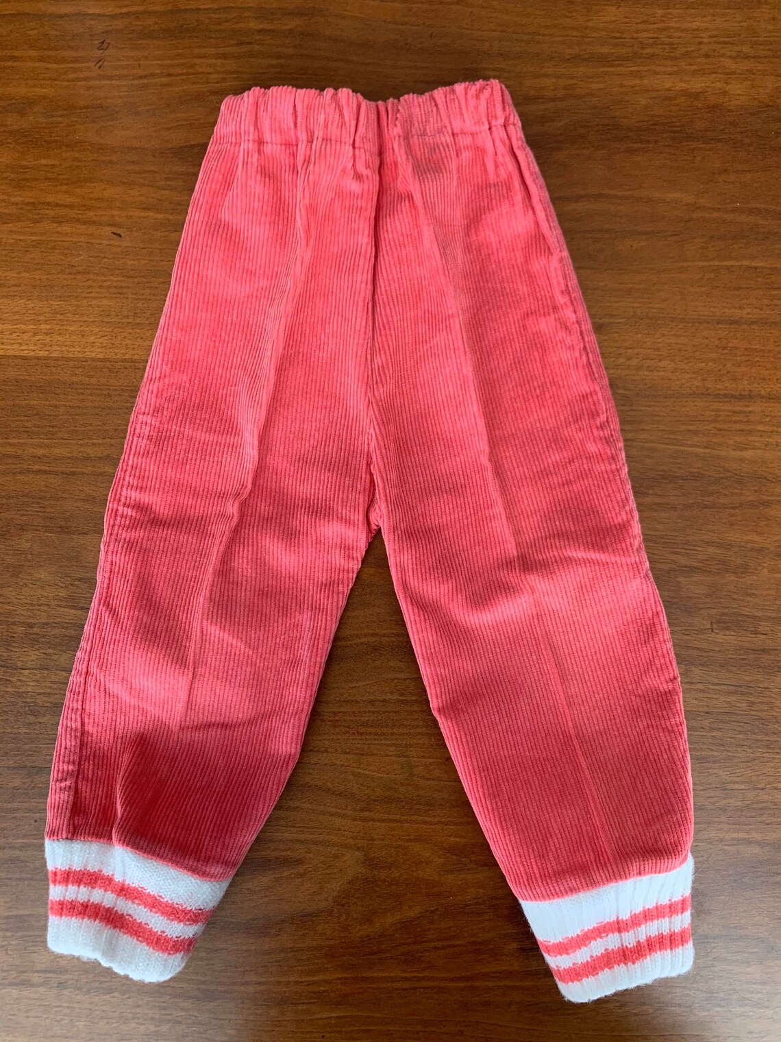 2t vintage corduroy pants striped knit cuff pink | Etsy