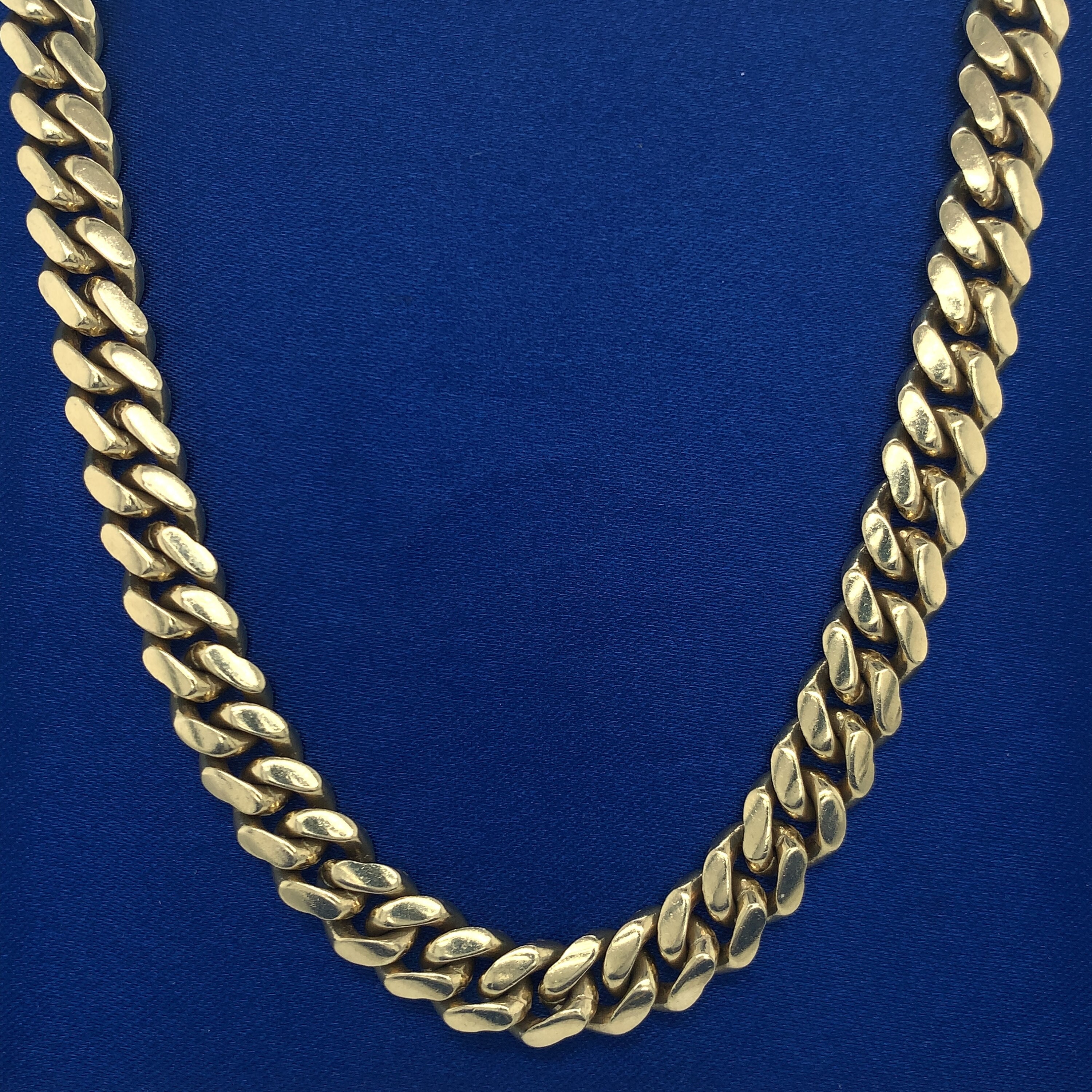 最新の激安14k 9mm Solid Miami Cuban マイアミキューバン ネックレス