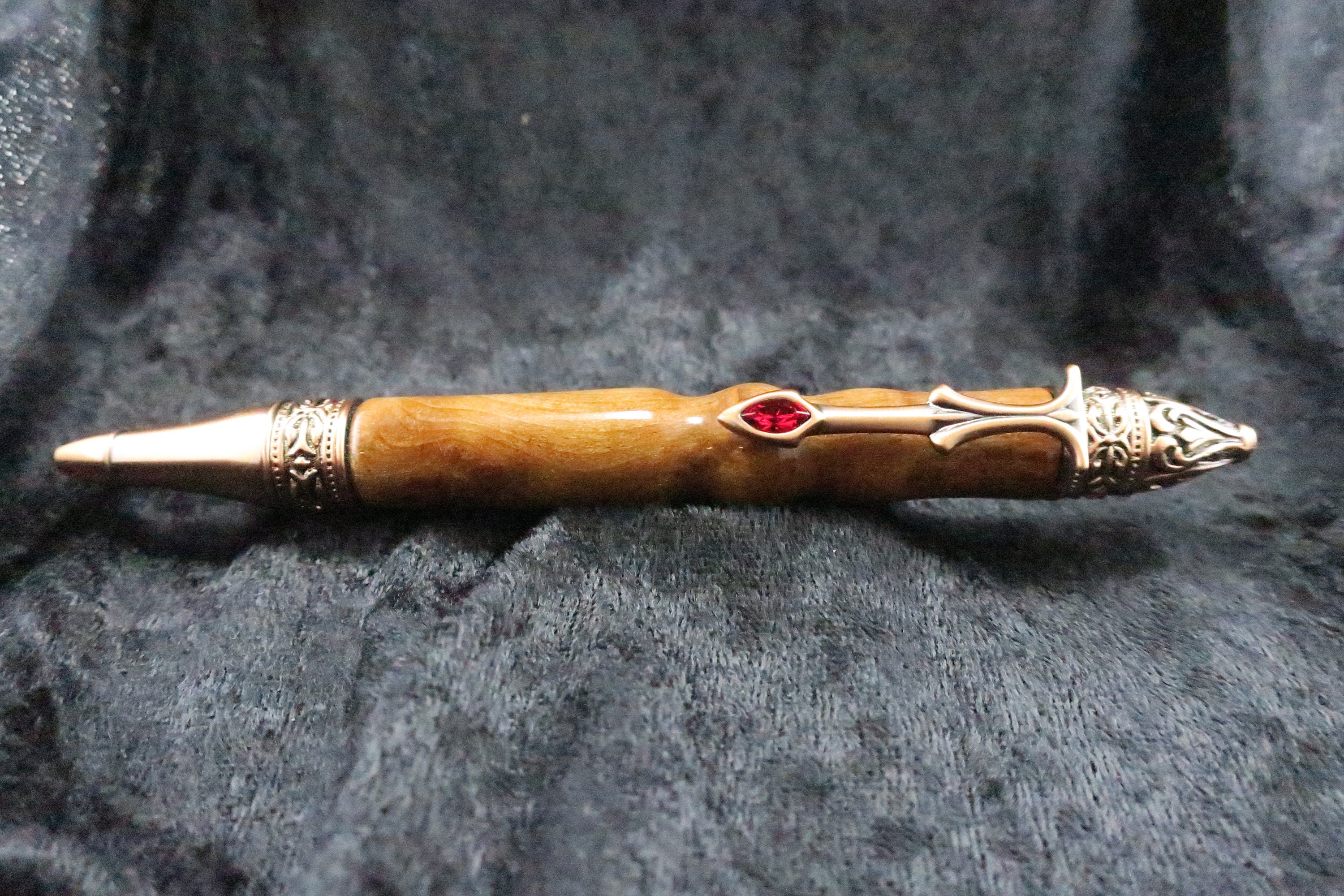 Redwood Burl hand-turned Gothic style pen