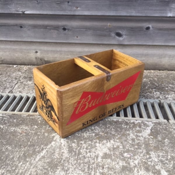 SALE - Solid hardwood storage box- American  beer       - 30cm long