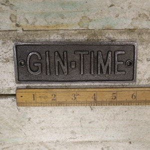 Plaque antique en fer Gin Time