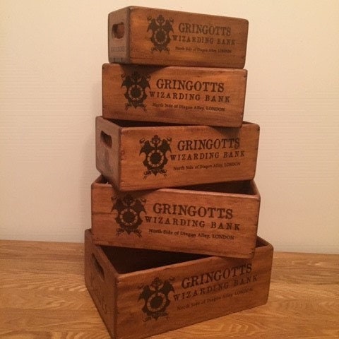 Cajas de almacenamiento de madera maciza con asas 5 | Etsy