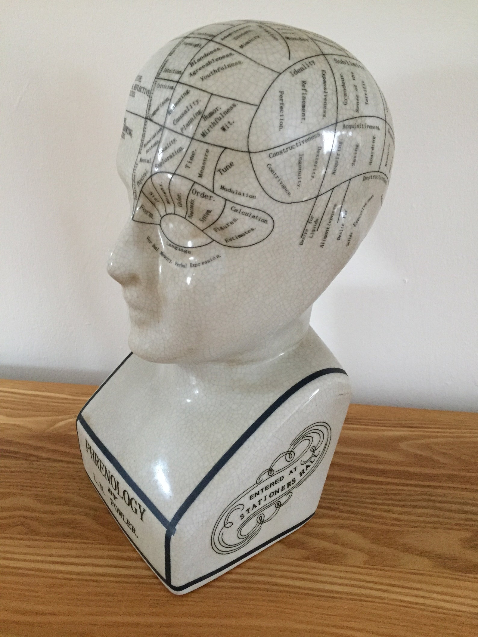 Large Size Ceramic Phrenology Head by L N Fowler Etsy