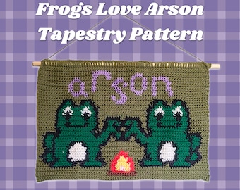 Frogs Love Arson Crochet Tapestry Pattern Picture Colorwork Crochet