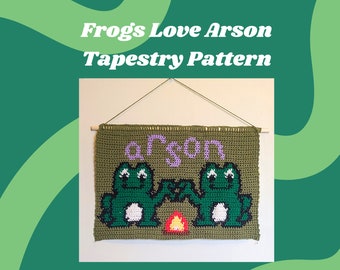 Frogs Love Arson Crochet Tapestry Pattern Picture Colorwork Crochet