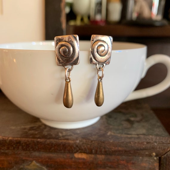 spiral drop earrings