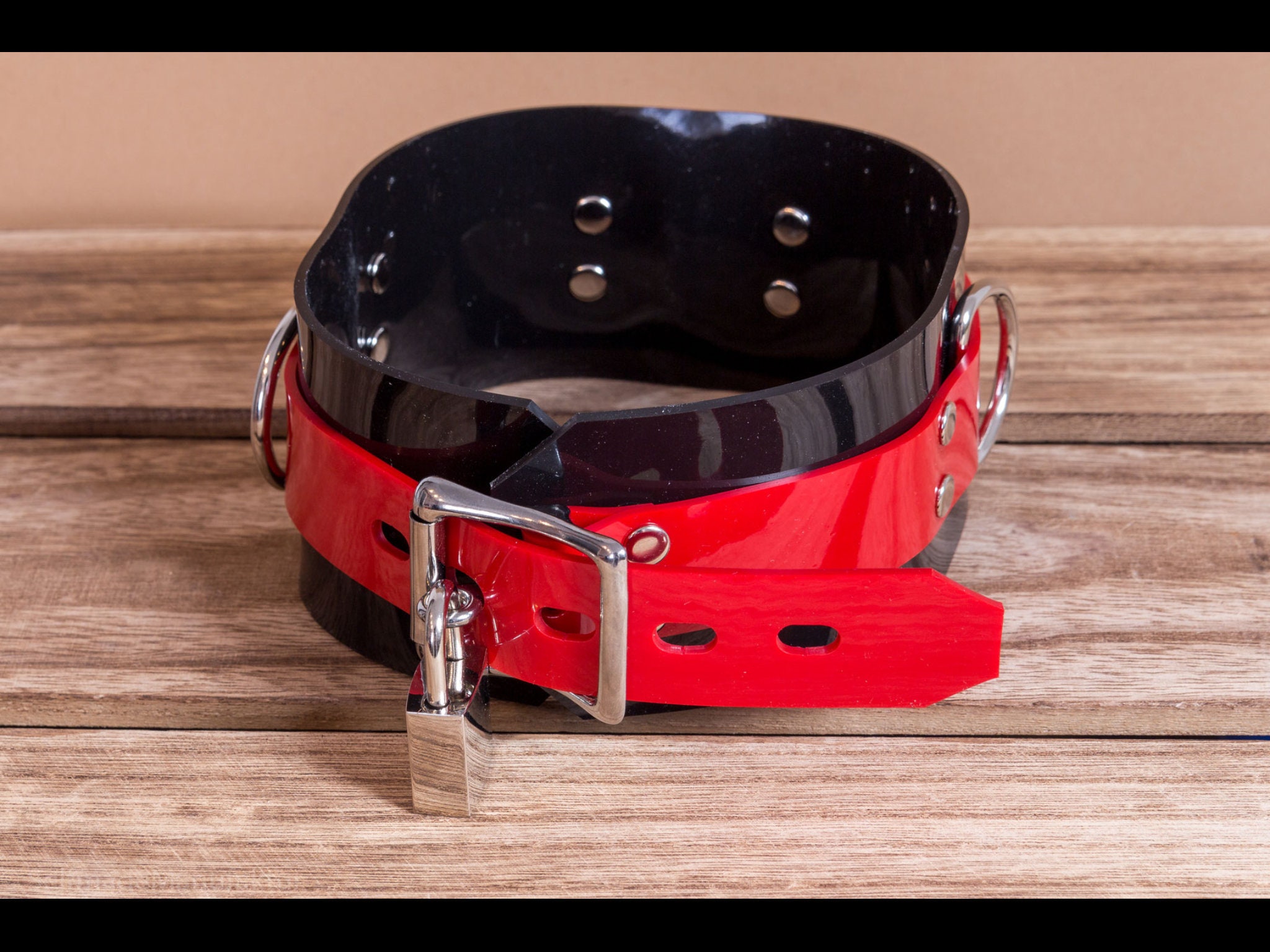 Collar Choker Collar Made of Colored PVC Lockable Bondage Latex Bound ...