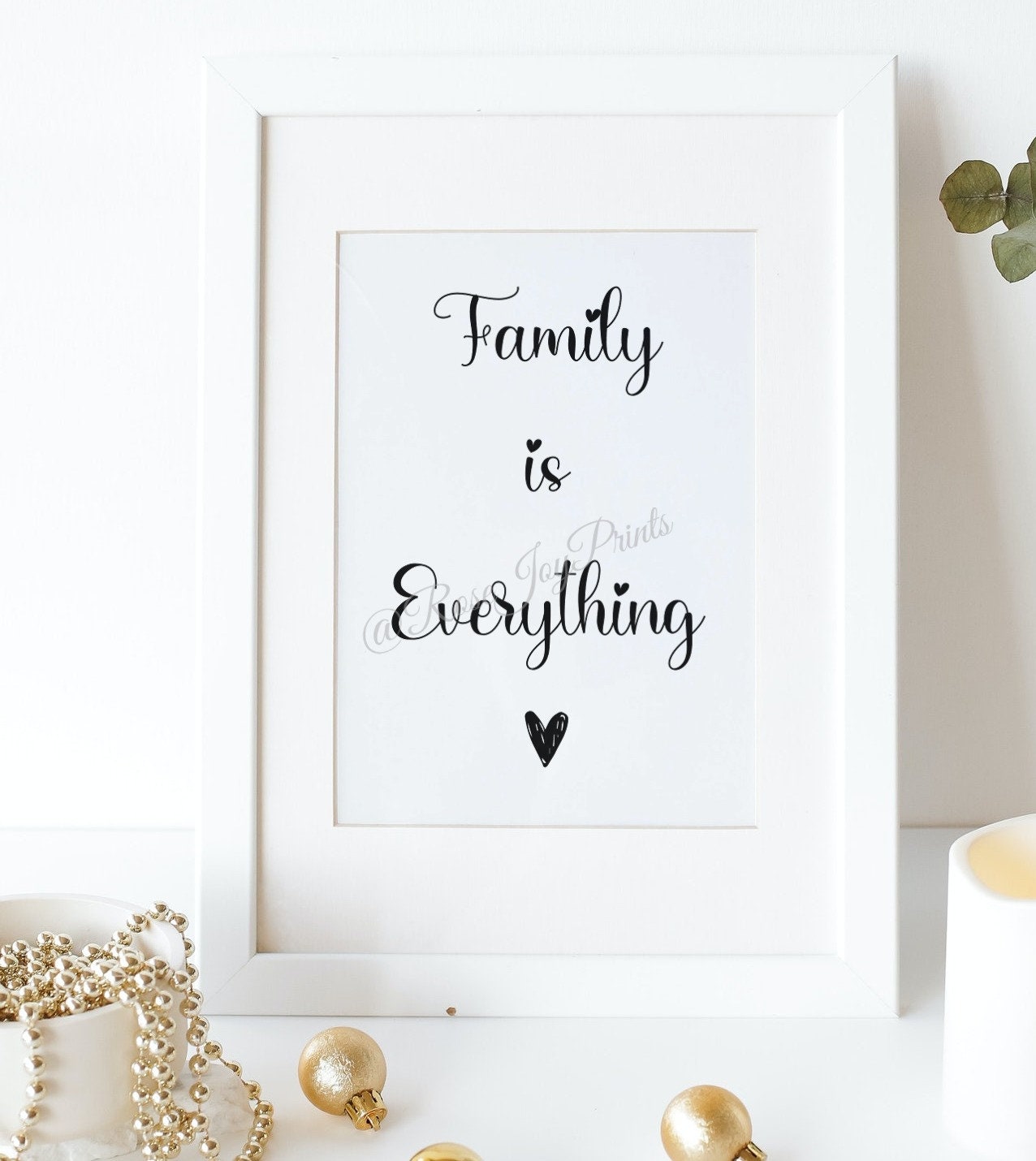 Family is Everything Quote Black & White Print Etsy