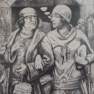 Kenneth Hayes Miller (American 1876-1952) "Leaving The Shop" Etching, 1929. Edition 20 prints, Signed In Pencil, (FREE SHIPPING)