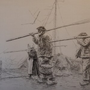 Harold Kerr Eby "Early Morning, Brittany", Etching, 1930, Edition 90 Prints, Pencil Signed, Excellent Condition.