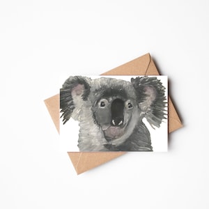 Tarjeta de felicitación de koala, tarjeta para cualquier ocasión, tarjeta de koala reciclada, tarjeta de cumpleaños de koala, tarjeta de amor de koala, tarjeta benéfica de koala, tarjeta ecológica