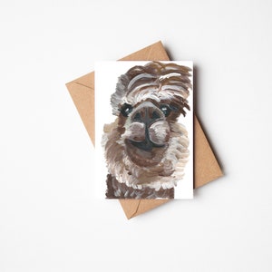 Biglietto Alpaca/Biglietto d'auguri Alpaca/Cartolina carina/Carta animale/Carta di incoraggiamento/Carta solo perché/Cartolina d'auguri