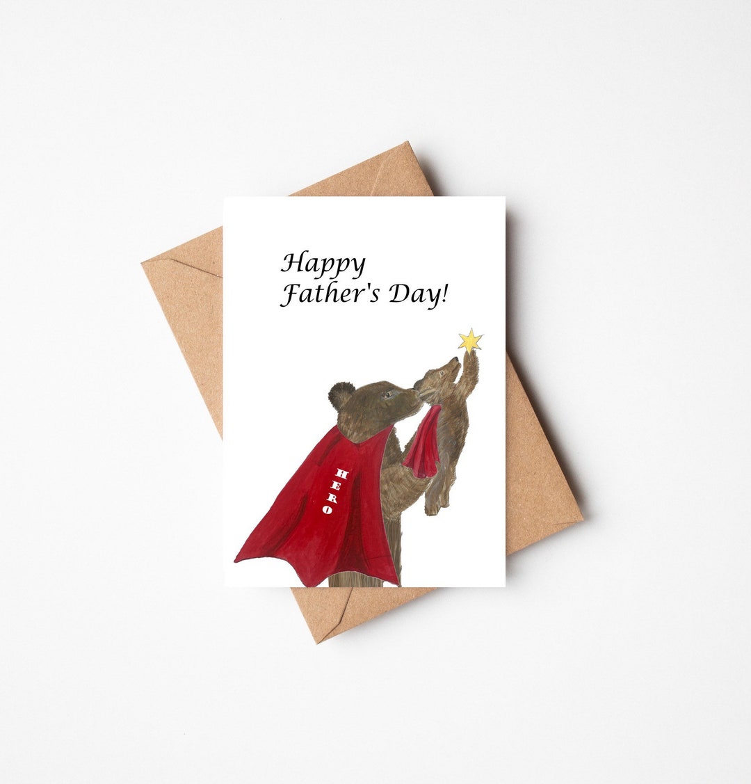 Happy Father’s Day Card, Cute Happy Father’s Day Card, Best Dad, Card ...