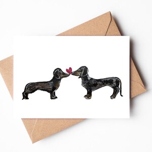 Valentinstag Karte für Hunde, Liebeskarte für Wursthund, Liebeskarte für ihn, Liebeskarte für sie, Valentinstag Karte, Dackel Karte, Karte für Hundeliebhaber